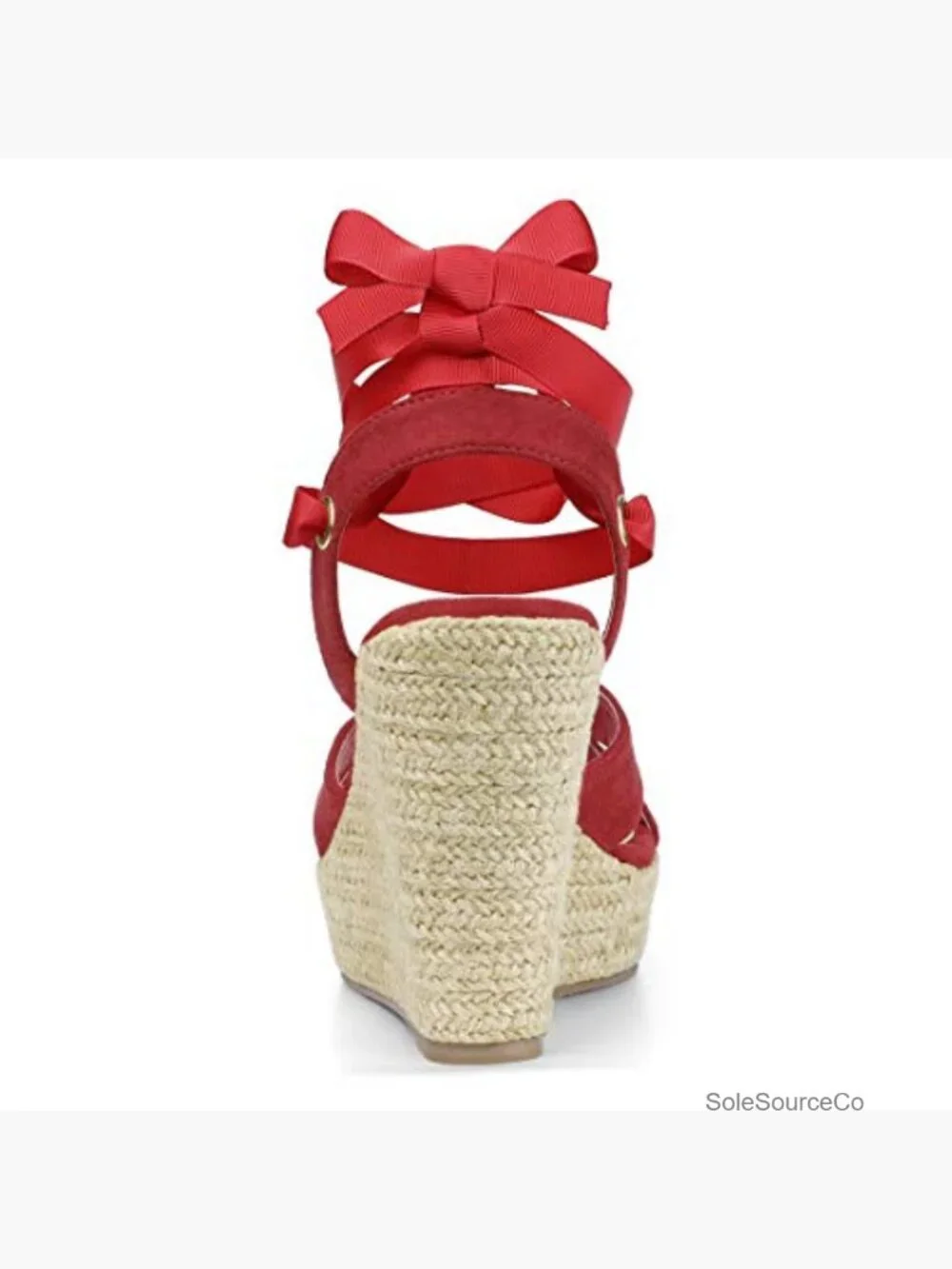 Espadrille Platform Lace Up Wedges Sandals Open Toe Faux Suede